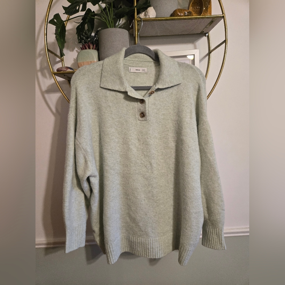 Mango Oversized Polo Sweater